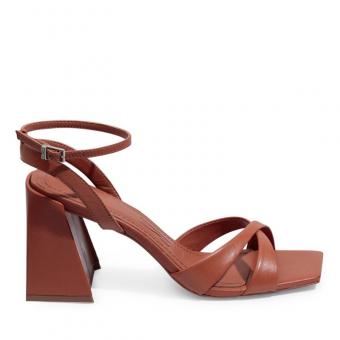 SANDALIA 062F.3AD6 COURO TRANSPASSADA SALTO ALTO  FEM SANTA LOLLA