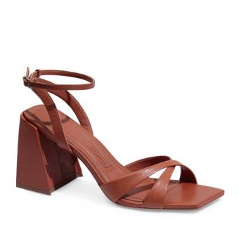SANDALIA 062F.3AD6 COURO TRANSPASSADA SALTO ALTO  FEM SANTA LOLLA