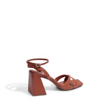 SANDALIA 062F.3AD6 COURO TRANSPASSADA SALTO ALTO  FEM SANTA LOLLA