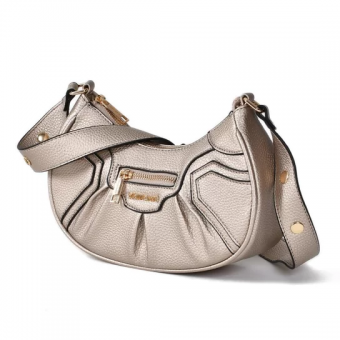 BOLSA B250601 MEIA LUA METALIZADA C/ZIPER FRONTAL FEM VIA MARTE