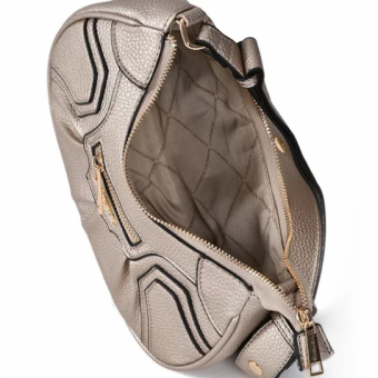 BOLSA B250601 MEIA LUA METALIZADA C/ZIPER FRONTAL FEM VIA MARTE