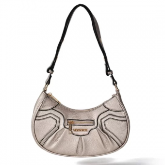 BOLSA B250601 MEIA LUA METALIZADA C/ZIPER FRONTAL FEM VIA MARTE