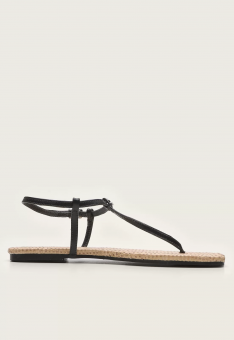 RASTEIRA 0783.4520 ABERTA BAIXA PALHA C/TIRA COURO FEM SANTA LOLLA - Código 115515-3165