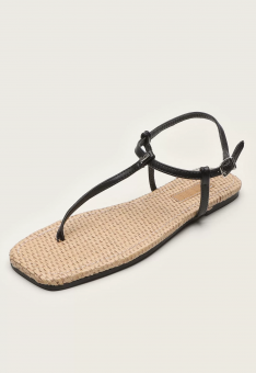 RASTEIRA 0783.4520 ABERTA BAIXA PALHA C/TIRA COURO FEM SANTA LOLLA