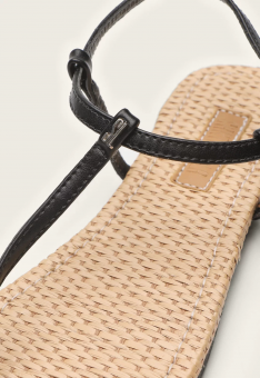 RASTEIRA 0783.4520 ABERTA BAIXA PALHA C/TIRA COURO FEM SANTA LOLLA