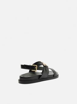 SANDALIA A120160134 COURO FLATFORM C/FIVELA FEM AREZZO