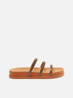 SANDALIA Z191110008 PAPETE C/TIRAS BRILHO FEM AREZZO - Código 115991-3403