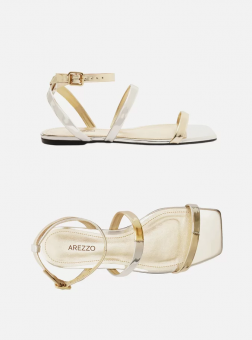 SANDALIA A121050158 RASTEIRA BICO QUAD C/TIRAS FEM AREZZO