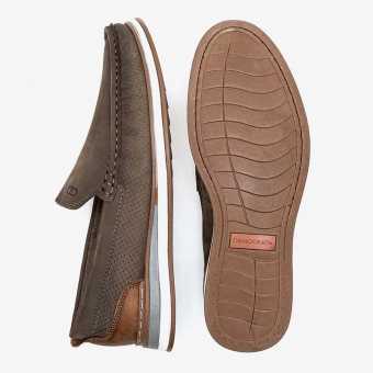 MOCASSIM 252101 SLIP COURO PERFURADO MASC DEMOCARATA