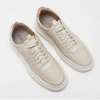 SAPATENIS 240501 COURO CADARÇO C/COSTURA MASC DEMOCRATA