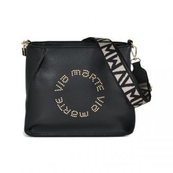 BOLSA B2-514 MEDIA COURO ESCRITO REDONDO FEM VIA MARTE - Código 117081-2