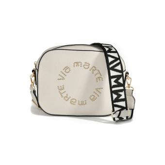 BOLSA B2-513 COURO ESCRITO REDONDO FEM VIA MARTE - Código 117082-40