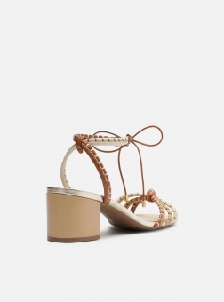 SANDALIA A119010054 SALTO BLOCO TIRAS AMARRAÇÃO FEM AREZZO