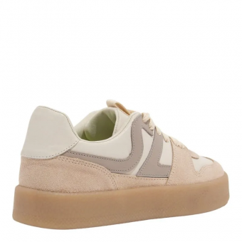 TENIS 0895.4EAF COURO E CAMURÇA NUDE SANTA LOLLA