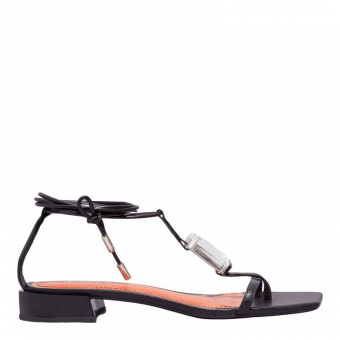 SANDALIA 032F.53DB PEDRA QUADRADA AMARRAÇÃO SALTO BAIXO SANTA LOLLA