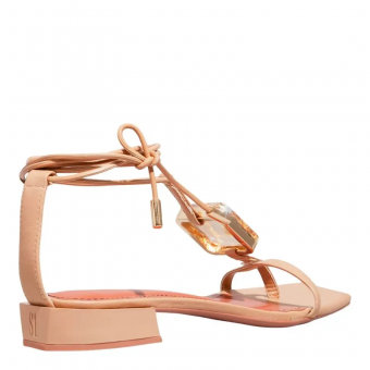 SANDALIA 032F.53DB PEDRA QUADRADA AMARRAÇÃO SALTO BAIXO SANTA LOLLA