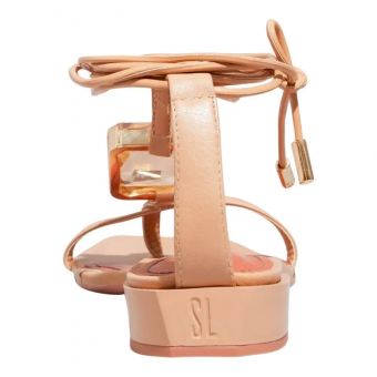 SANDALIA 032F.53DB PEDRA QUADRADA AMARRAÇÃO SALTO BAIXO SANTA LOLLA