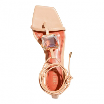 SANDALIA 032F.53DB PEDRA QUADRADA AMARRAÇÃO SALTO BAIXO SANTA LOLLA