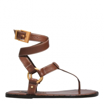 RASTEIRA 076B.551A MARROM E TAXAS COURO SANTA LOLLA - Código 119970-4025