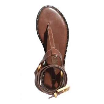 RASTEIRA 076B.551A MARROM E TAXAS COURO SANTA LOLLA