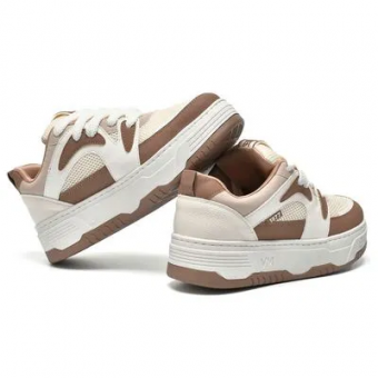 TÊNIS 225-006 COURO NUDE E OFF WHITE CADARÇO VIA MARTE