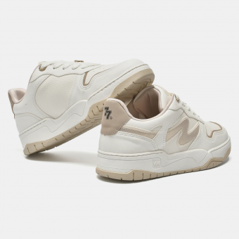 TÊNIS 276-002 COURO BRANCO E PEROLADO STRASS VIA MARTE