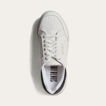 TENIS 0855.6519 BRANCO E PRETO COURO CADARÇO CAIXA BAIXA SANTA LOLLA