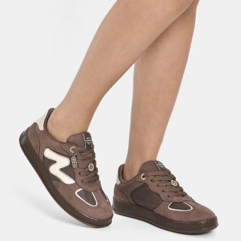 TENIS 362-015-03 CAMURÇA MARROM DETALHE BRANCO VIA MARTE